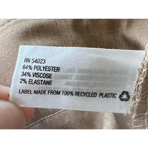 Gap Slim Cropped Khaki Brown Herringbone Pants Size 12 - Picture 7 of 9